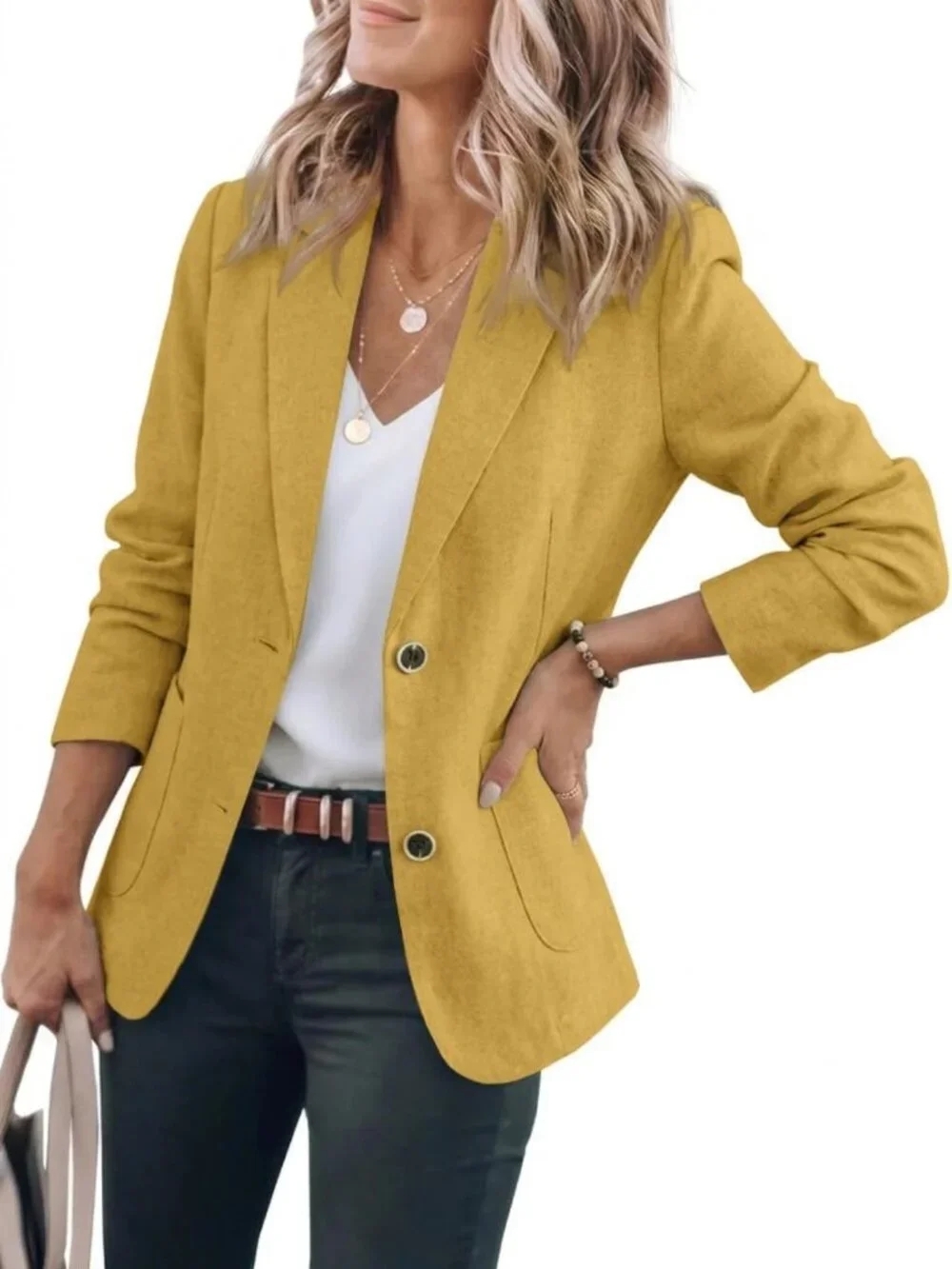 Chic Cotton Linen Blazer for Women | Long Sleeve, Loose Fit Casual Jacket